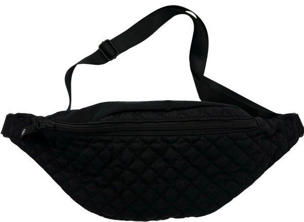 BelizeNY01B Black nylon/multi canvas reversible belt bag - Jeanne Lottie