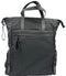 KoreaNY01B Black nylon/multi canvas reversible tote/knapsack - Jeanne Lottie