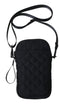 PanamaNY01B Black nylon/multi canvas phone holder - Jeanne Lottie