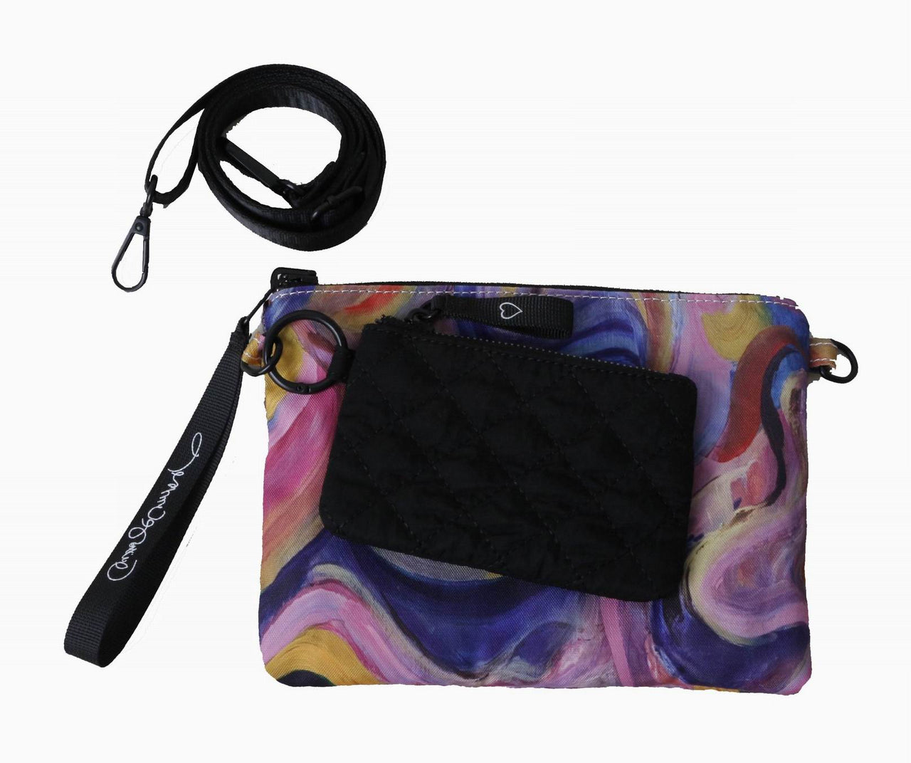 WorldCA25B Multi canvas/nylon reversible wristlet coin set - Jeanne Lottie