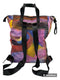 KoreaCA25B Multi colored reversible canvas/nylon tote/knapsack - Jeanne Lottie