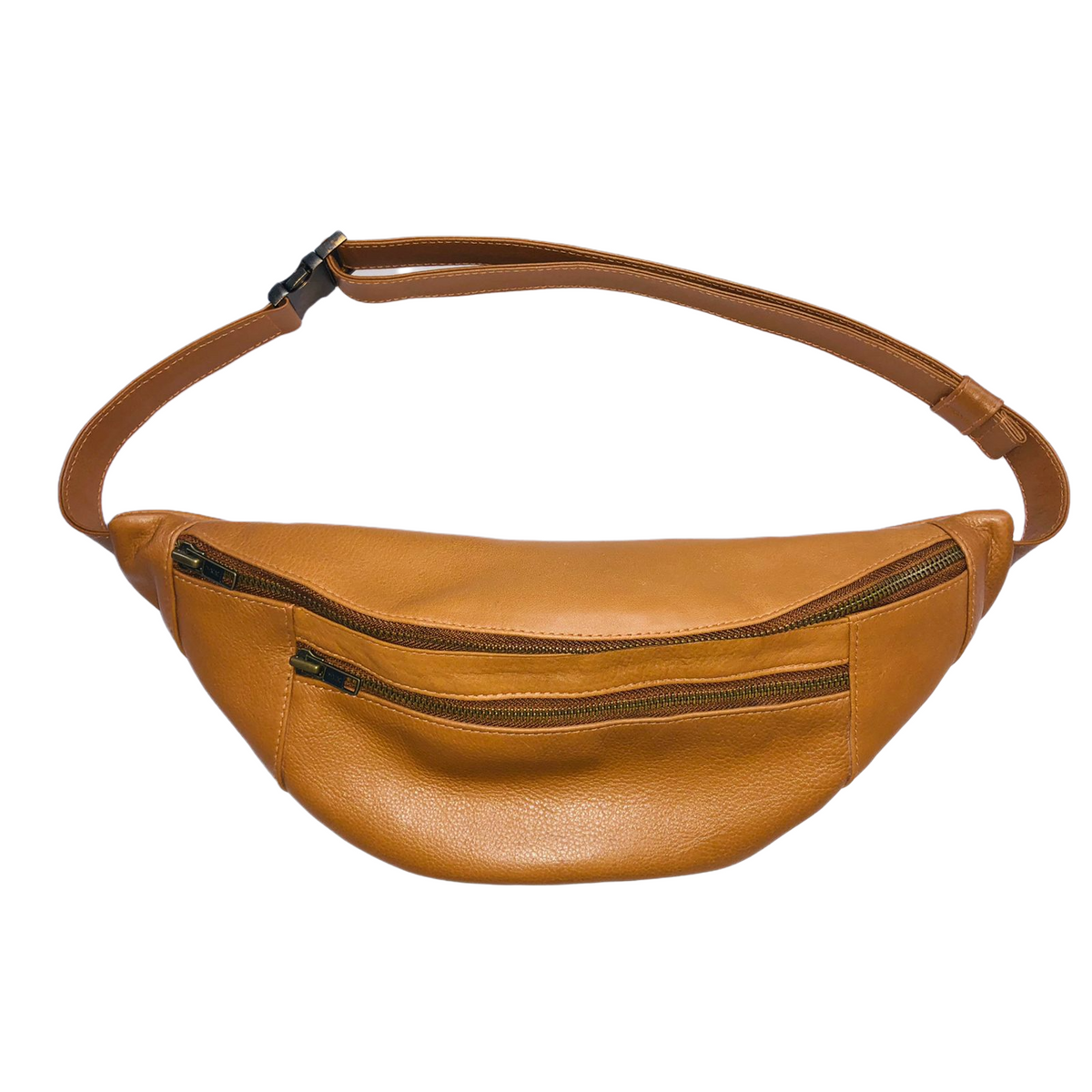 Tan leather belt on sale bag