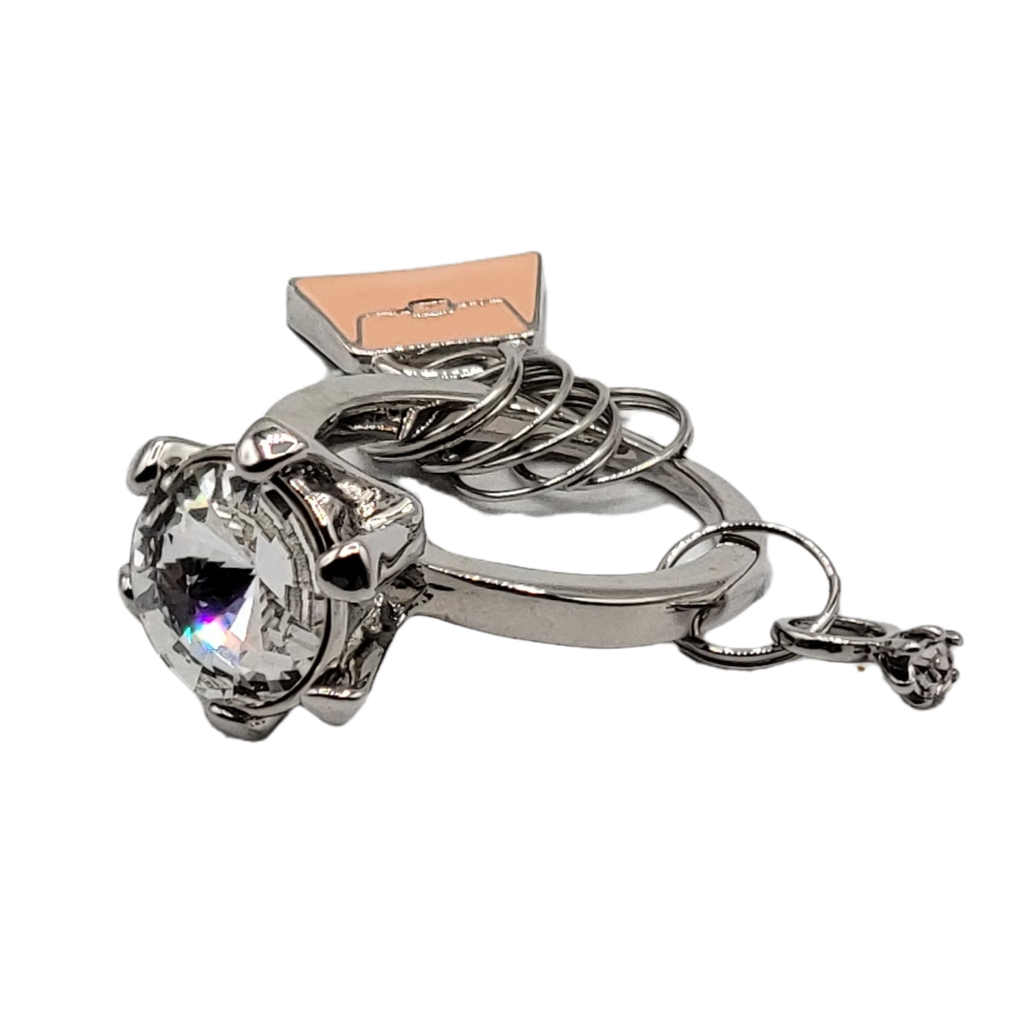 Crystal Clear Solitaire Key Ring - Jeanne Lottie