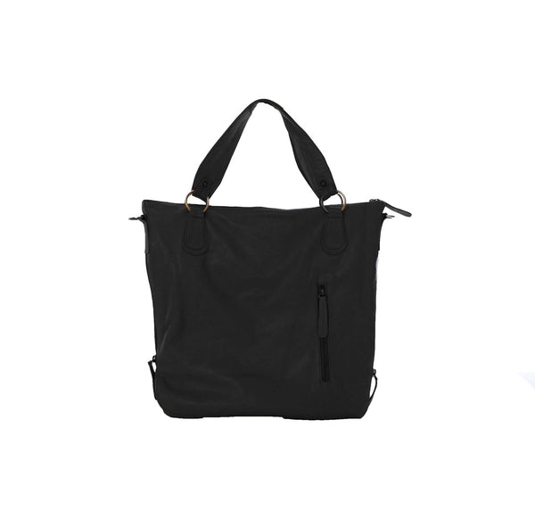 ChristiLe01 Black Leather Tote - Travel Bag - Jeanne Lottie