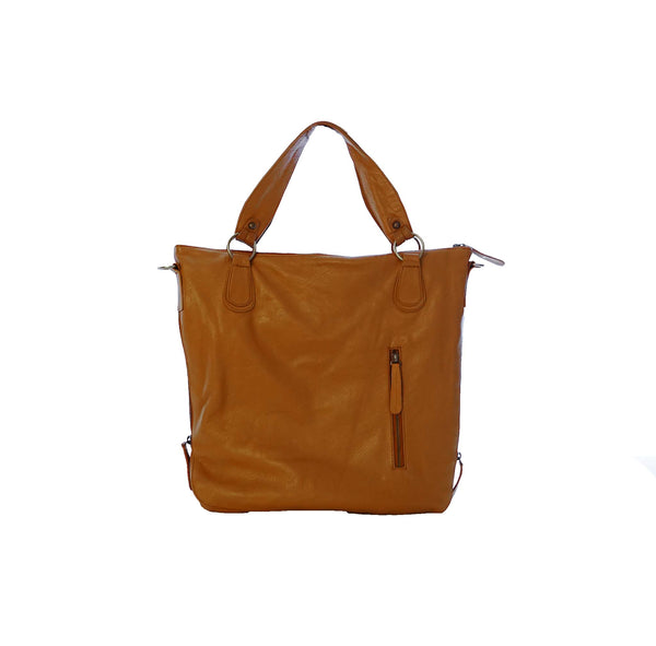 ChirstiLe05G Tan Leather Tote - Travel Bag - Jeanne Lottie